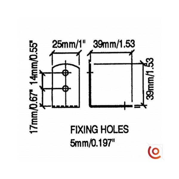 Renfort d'angle large (grand modèle) b0702z dessin technqiue