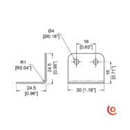 Renfort d'Angle petit modèle b1925z dessin technique