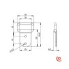 Boucle de fixation pour bandoulière 2881 dessin technique
