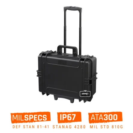 Valise étanche antichocs petit prix ermet 239 noir avec trolleys et roulettes