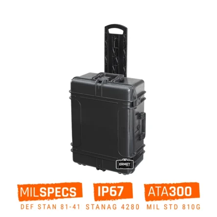 Valise étanche antichocs petit prix ermet 240 noir avec poignée et roulettes