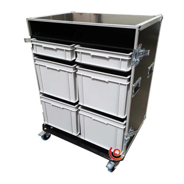 Flight case motorsport 6 bacs conex sport auto-moto