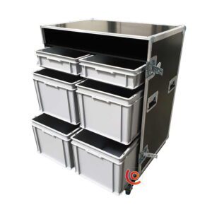 Flight case motorsport 6 bacs conex sport auto-moto