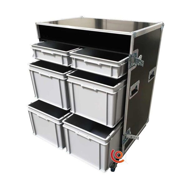 Flight case motorsport 6 bacs conex sport auto-moto