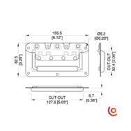 Poignée encastrée avec étroite h7148z dessin technique