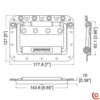 Poignée flight case grand modèle H7165-10z dessin technique