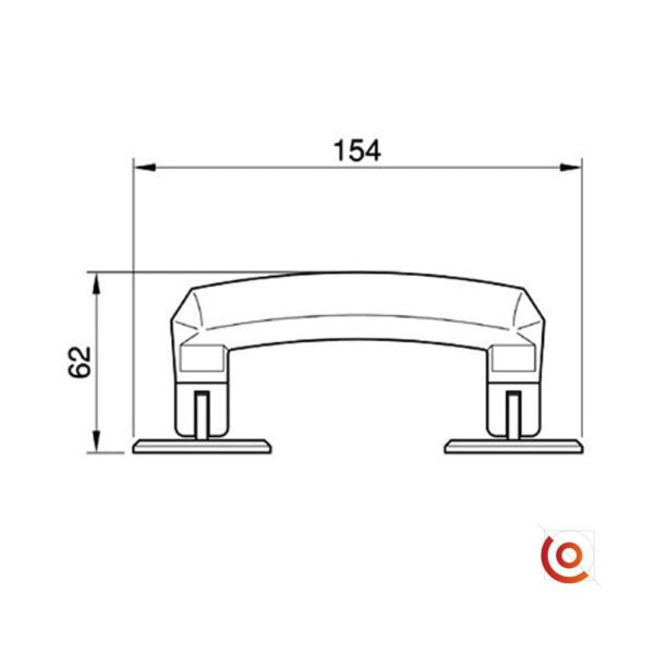 Poignée type attaché-case luxe HO-7960tk dessin technique