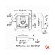 Fermoir papillon encastrable L905/915z dessin technique