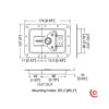 Fermoir papillon encastré grand cadenassable l935-537z dessin technique