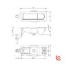fermoire à rabat LG-2495s dessin technique