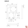 Platine pour roulettes en polyamide (partie Droite) 38085R dessin technique