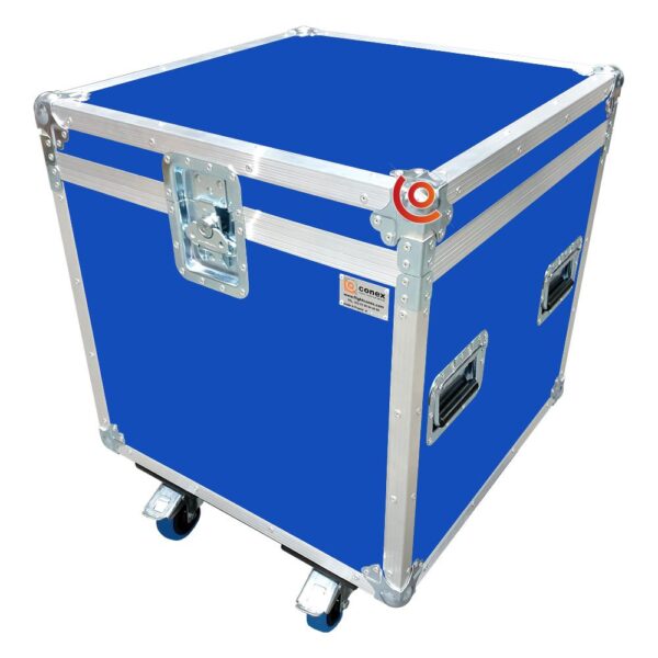 Flight case sur mesure 600 x 600 x 600 mm conex contreplaqué vynil bleu