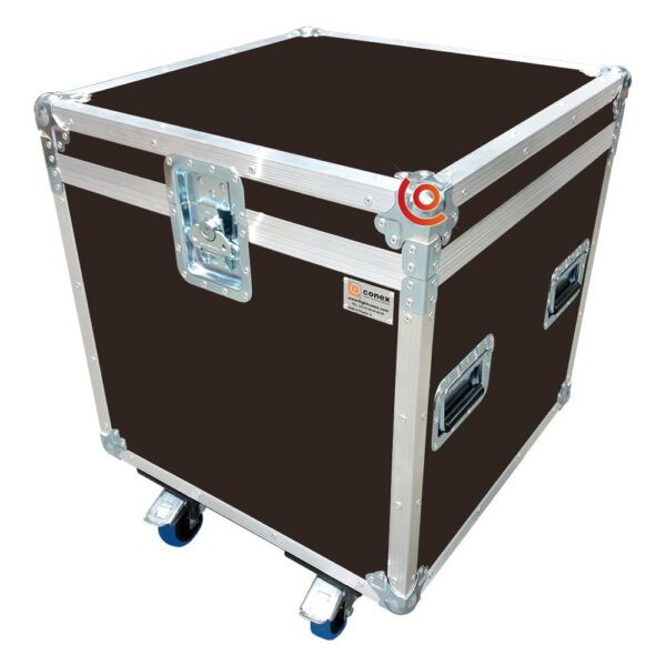 Flight case sur mesure 600 x 600 x 600 mm conex contreplaqué brun