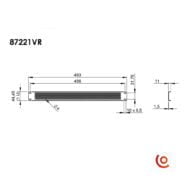 Panneau d’aération rackable en acier 1U87221VR-1 dessin technique