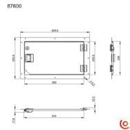 Porte de service pour rack 19 Hauteur : 25 cm 87600 dessin technique