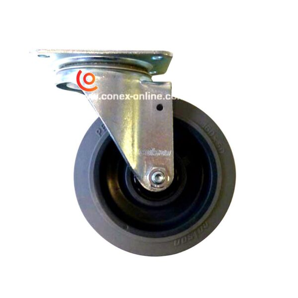 Roulette grise pivotante avec frein diamètre 160 mm ROUL-N-160