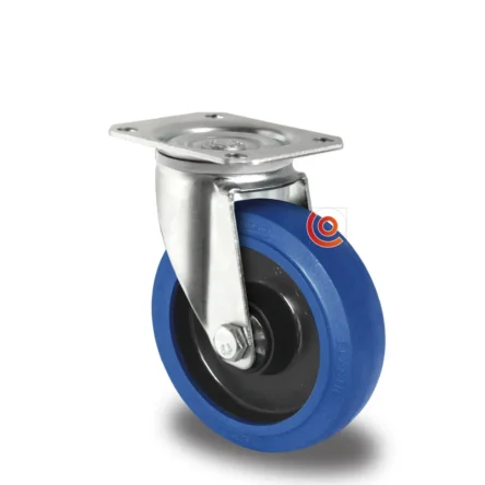 Roulette bleue pivotante sans frein diamètre 100 mm SPP21WC100R4E1B34