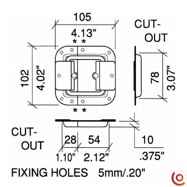 Arrêtoir de couvercle medium D0593z dessin technique