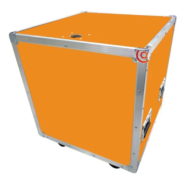 flight case capot plat contreplaqué film pvc vinyle orange 600 x 600 x 600 mm