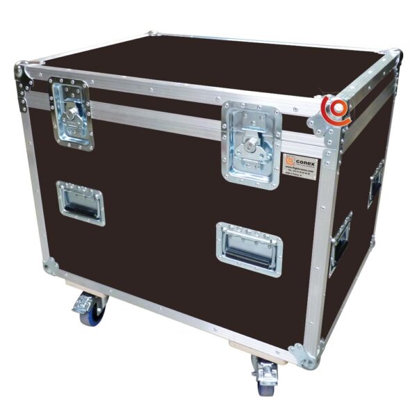 Flight case sur mesure malle 800 x 600 x 600 mm conex contreplaqué brun