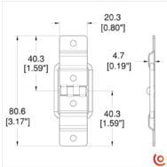Charnière stop petit modèle P1325n dessin technique
