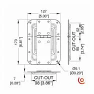 Arrêtoir de couvercle grand modèle renforcée P2558z dessin technique