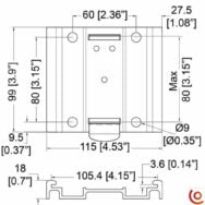 Platine aluminium w0093 dessin technique