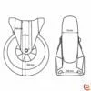  Roulette fixe pneumatique increvable D260mm ROUEFIXINC260 dessin technique