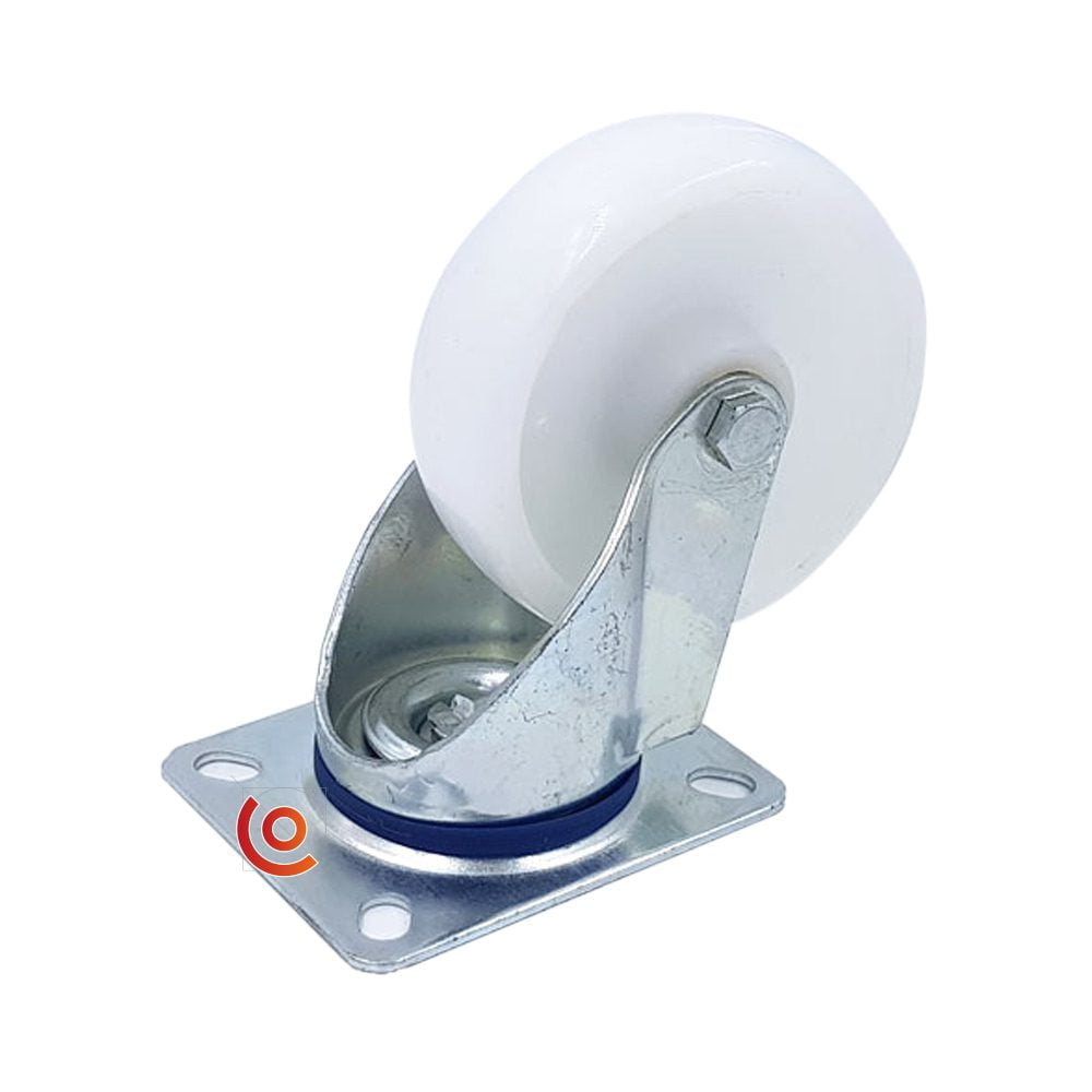Roulette pivotante nylon blanc, 100mm, Conex-online