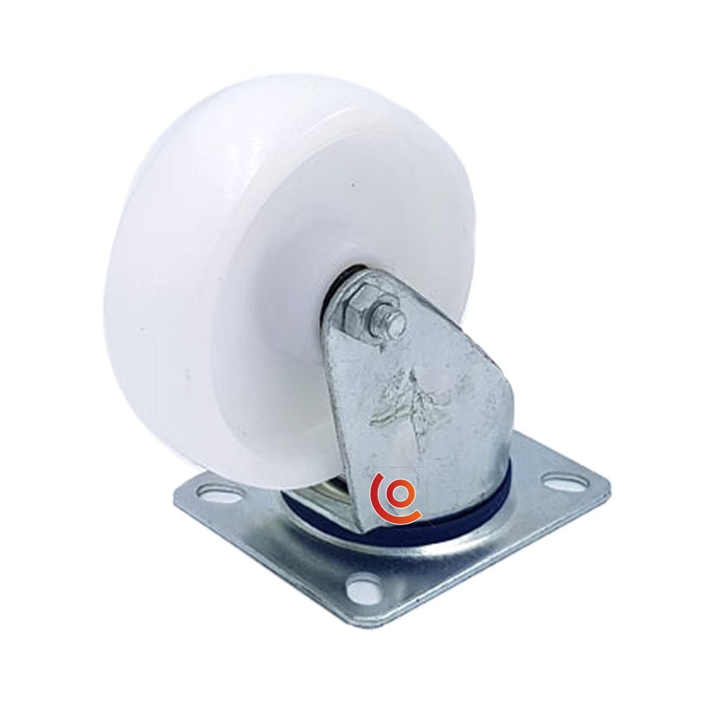 BS ROLLEN - Roulette 100mm HS100 plaque Plastique blanc ERRL HS100.B14.100  - Cheville - Rue du Commerce