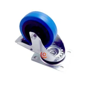 Roulette bleue pivotante avec frein diamètre 100 mm 95878200 