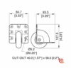 Roulette encastrée diamètre 75 mm W8075z dessin technique