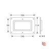 Cuvette avec fenêtre pour scan de code-barres D2501pw dessin technique