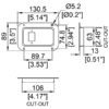 Cuvette percée pour 1 connecteur IECC secteur D0941-10 dessin technique