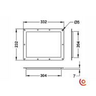 Cuvette métal gris pour étiquette adhésive réinscriptible D2117z dessin technique