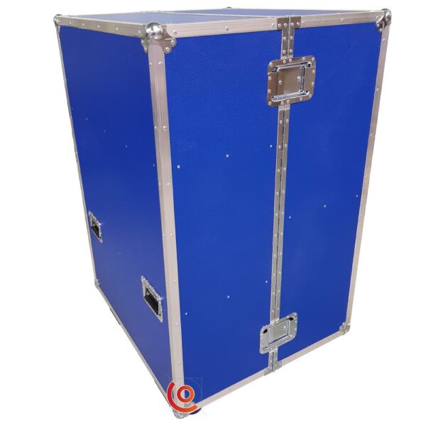 Flight case bureau mobile bleu