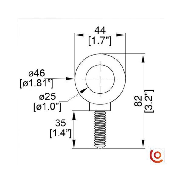 Anneaux de levage fileté R1737Mz dessin tchnique