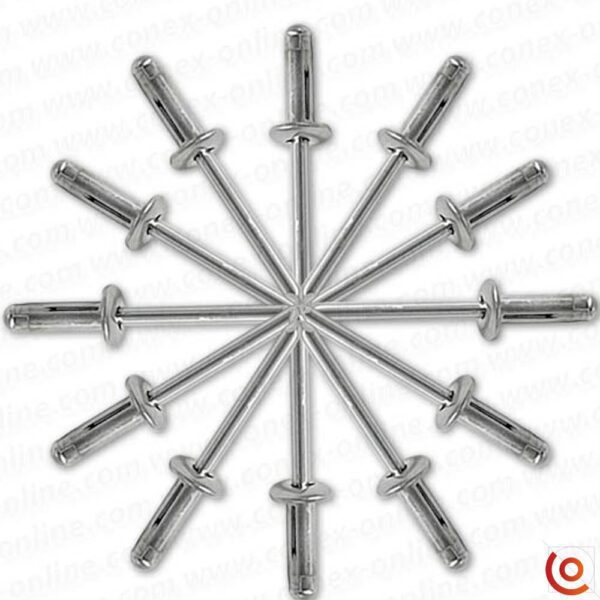 Rivet triforme aluminium 5 x 15 mm par 500