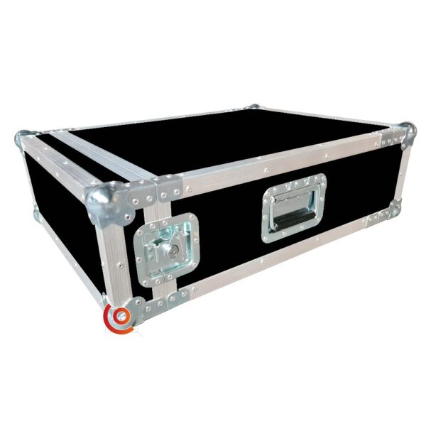 flight case 4U rack 19 pouces 1 porte noir petit prix sans roulettes