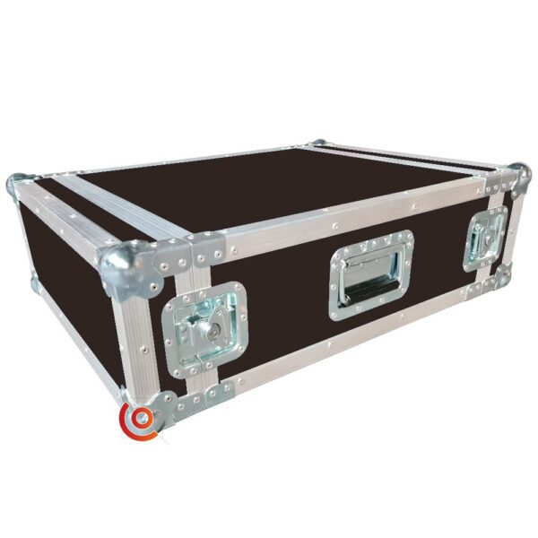 flight case 4U rack 19 pouces 2 portes marron petit prix sans roulettes