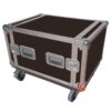 flight case 6U rack 19 pouces 2 portes orange petit prix avec roulettes