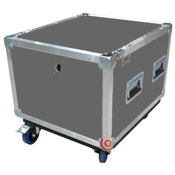 flight case 9U rack 19 pouces 1 porte gris foncé petit prix capot plat