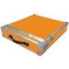 flight case 2U rack 19 pouces 1 porte orange petit prix sans roulette
