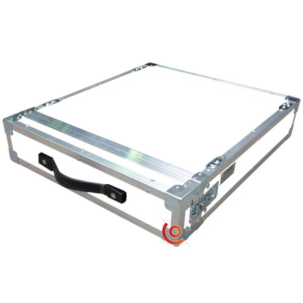 flight case 2U rack 19 pouces 1 porte blanc petit prix sans roulette