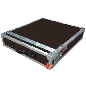 flight case 2U rack 19 pouces 1 porte marron petit prix sans roulette