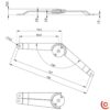 Charnière compas d’arrêt petit modèle 2701 dessin technique