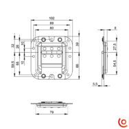 Charnière arrêtoir modèle medium de couvercle 27095 dessin technique