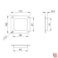 Cuvette métallique pour connecteur 38080 dessinn technique