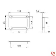 Cuvette avec passage de cornière 38082 dessin technique