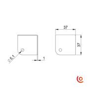 Coin plat acier petit modèle dessin technique